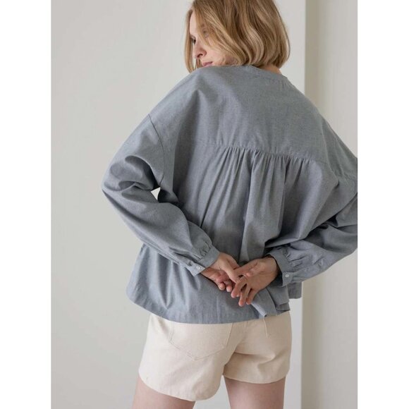 Laude the Label chambray blue oversized Francoise top M/L - Picture 5 of 8